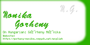 monika gorheny business card